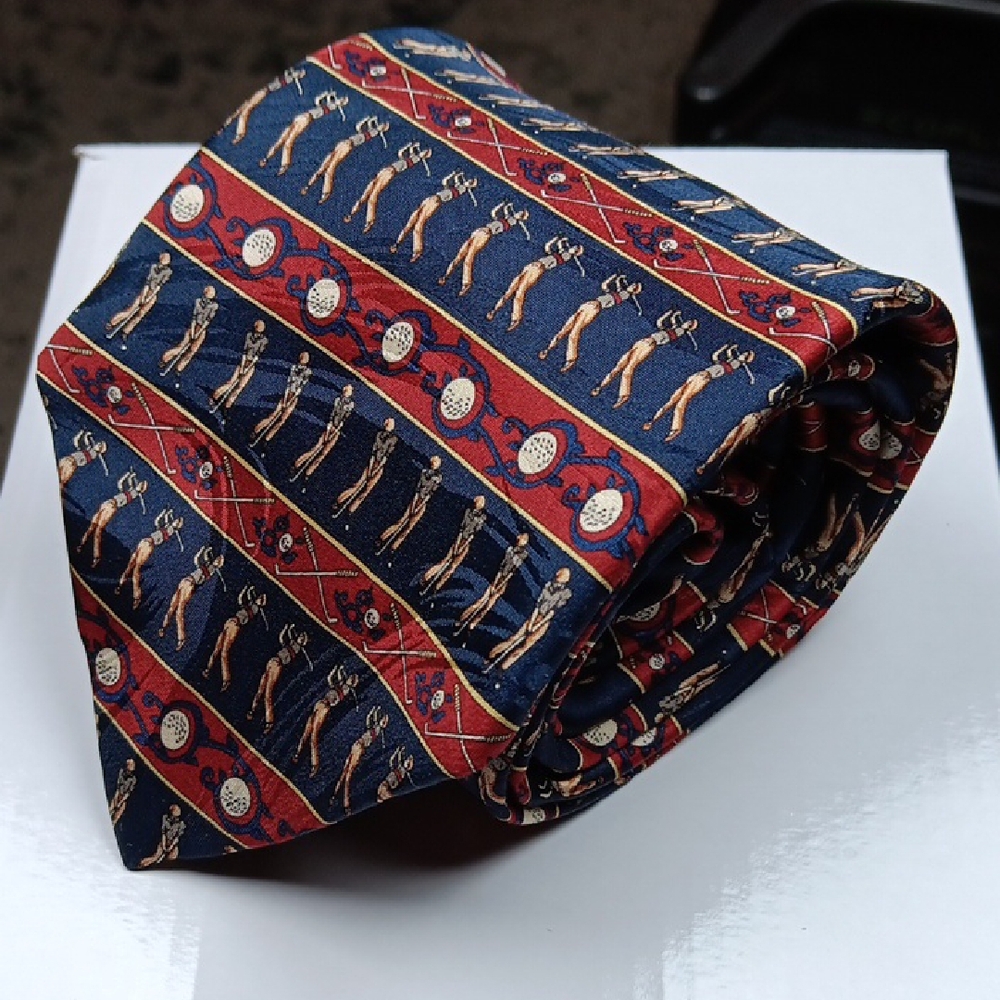 Vintage Cromley & Fitch Men's Golf‎ Themed Silk Tie